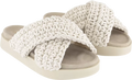 INUIKII Cream Woven Slide Sandals With Soft Leather Footbed. UK 3.5 EU 36.5 👠