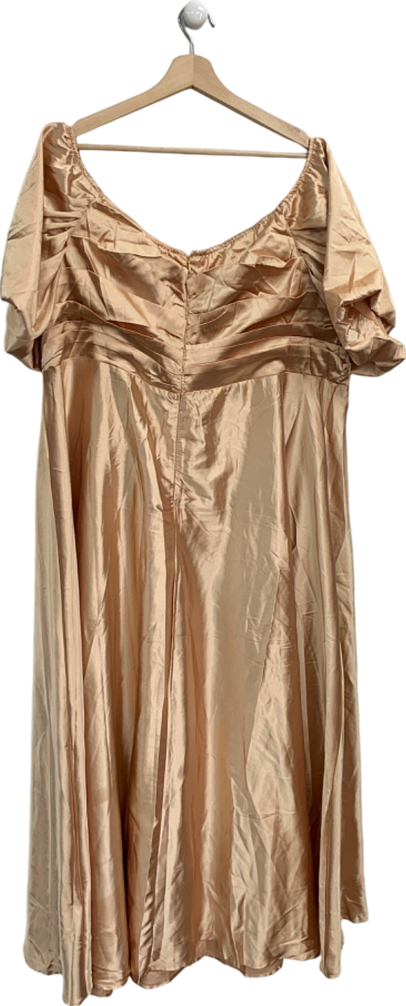 Pluswear Champagne Off-Shoulder Dress UK XXXL