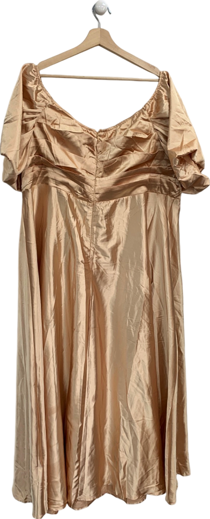 Pluswear Champagne Off-Shoulder Dress UK XXXL