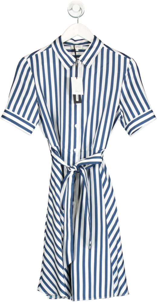 Lily Silk Blue Amalfi Silk Shirt Dress UK S
