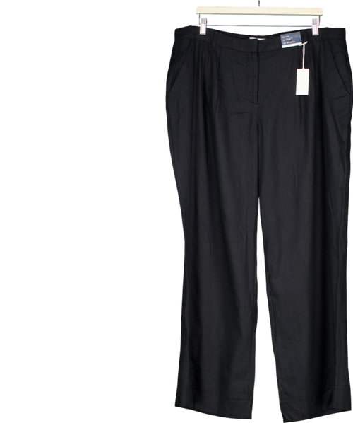 Abercrombie & Fitch Black Linen Wide Leg Trousers W33