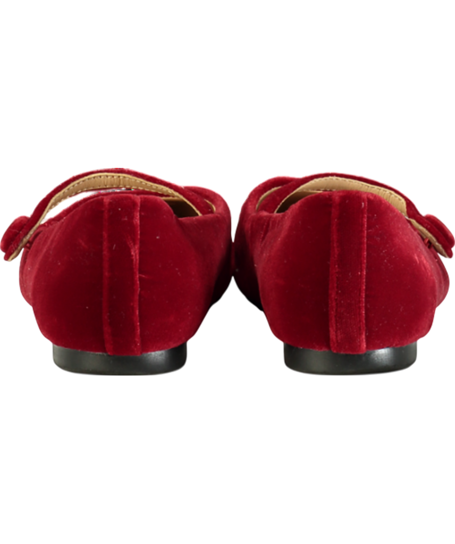 Age of Innocence Red Thea Velvet Flats UK 5 EU 38 👠