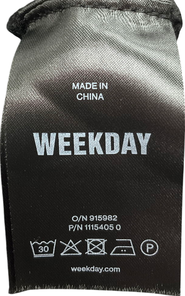 Weekday Black Teo Oversized Wool Blend Knit Sweater UK XL