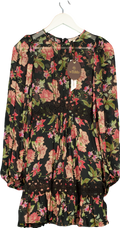 ByTIMO Black Georgette Lace Minidress Midnight Blush UK S