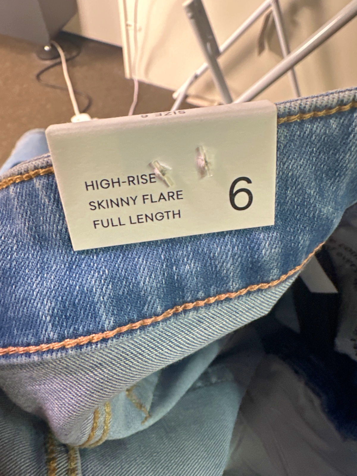 Forever New Light Blue High-Rise Skinny Flare Denim Jeans UK 6