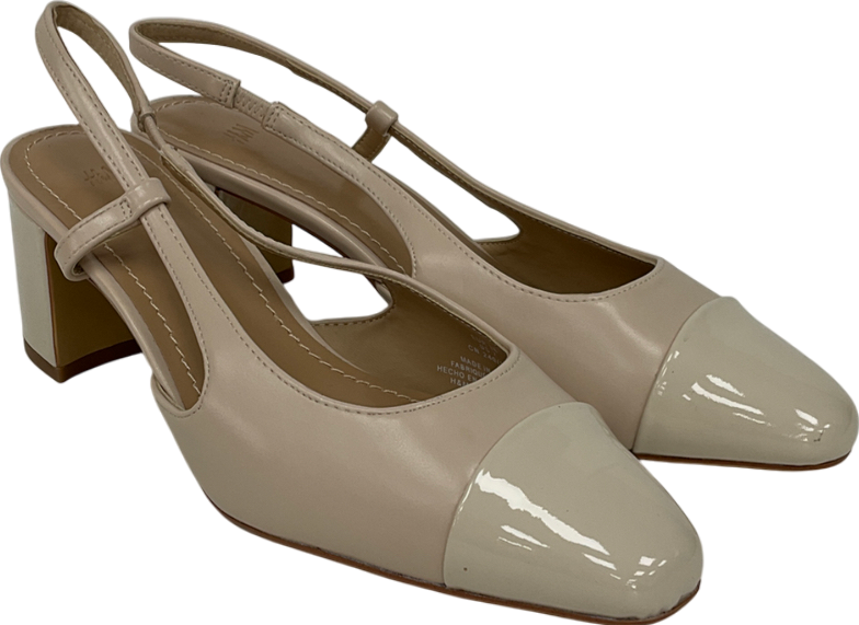 H&M Cream Block Heel Slingback UK 5 EU 38 👠