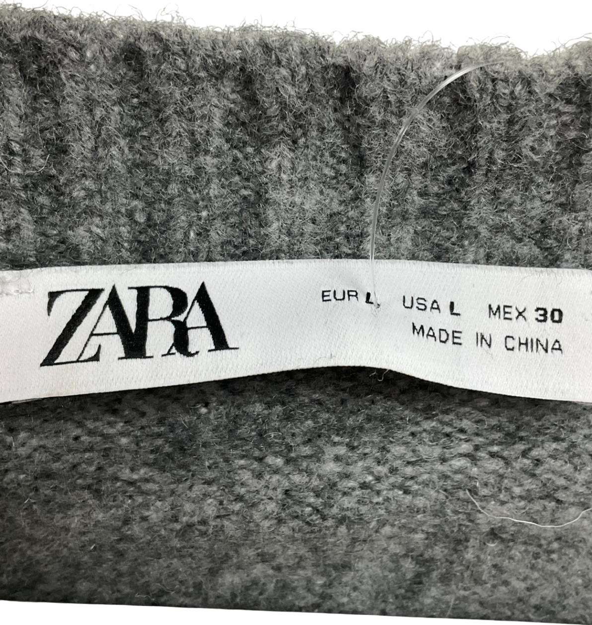 ZARA Grey Round Neck Jumper UK L