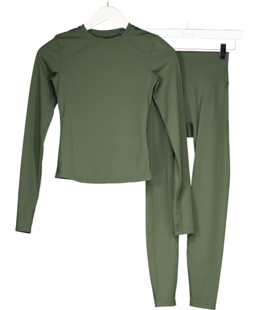 Adanola Dark Green Ultimate Long Sleeve Top And Leggings Set UK XS