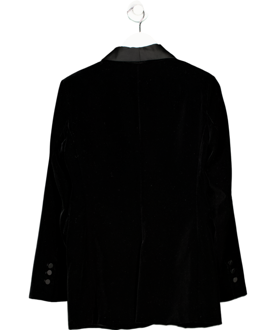 ZARA Black Velvet Double Breasted Blazer UK M