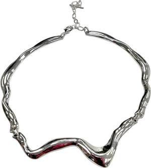 Pilgrim Metallic Moon Choker Necklace One Size