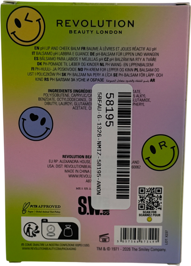Revolution S.w.smiley Jolly Lip & Cheek Blush Balm 1.5g