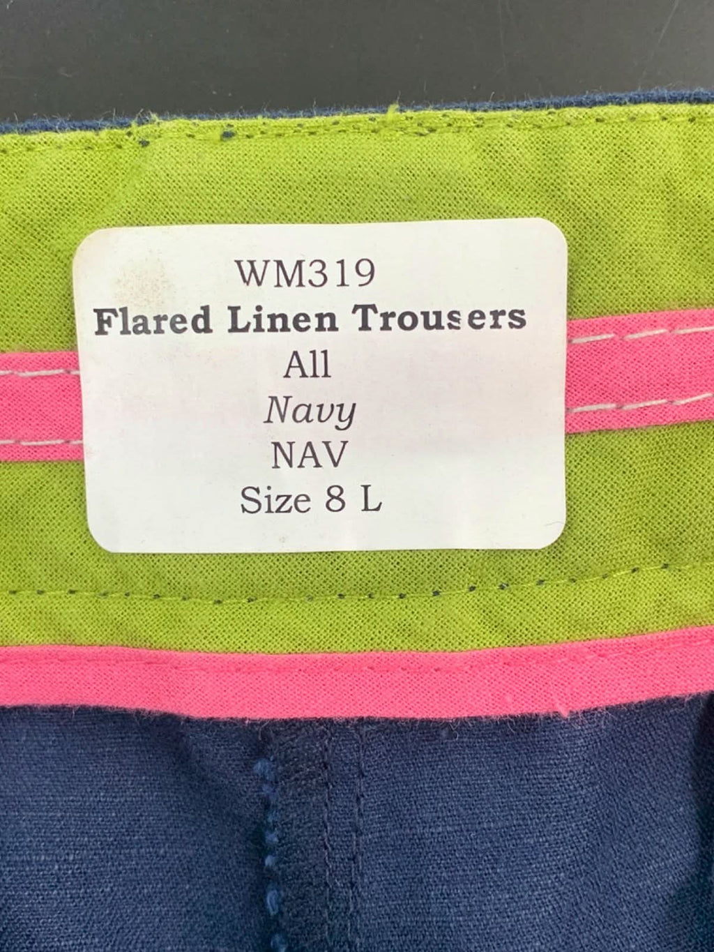 Boden Navy Flared Linen Trousers Size 8L