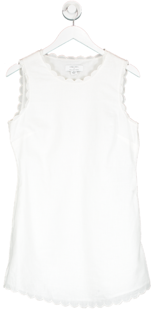 Labelrail White X Collyer Twins Scallop Edge Mini Dress UK 10