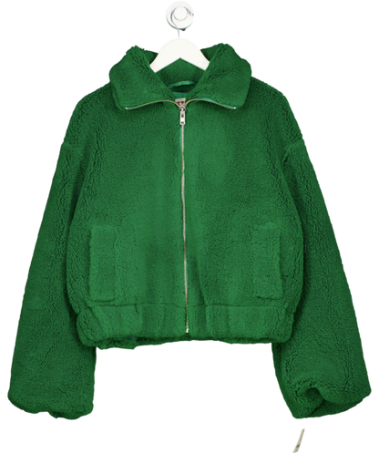 Free People Green Get Cozy Teddy Jacket UK S