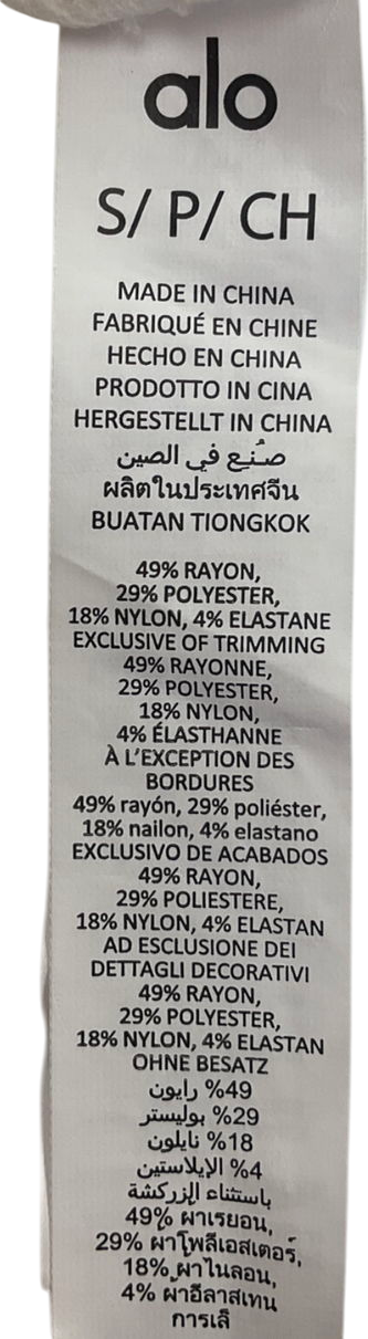 alo yoga White Waffle Weekend Escape Jogger & Bra Set UK S