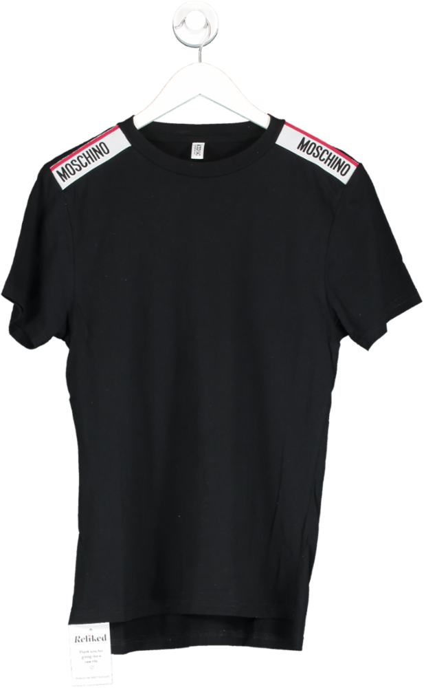 Moschino Black Logo Tape T Shirt UK S