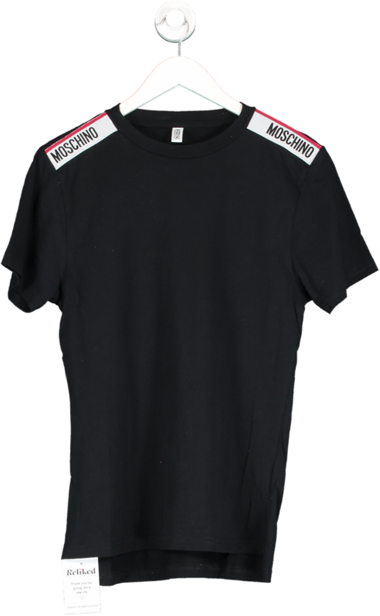 Moschino Black Logo Tape T Shirt UK S