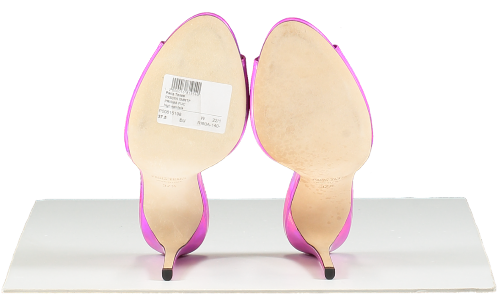 Paris Texas Fuchsia Pink Mirror Tech Fabric Stiletto Mules UK 4.5 EU 37.5 👠