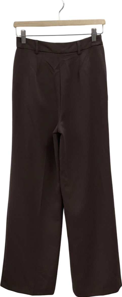 New Look Dark Brown Wide Leg Trousers UK 8