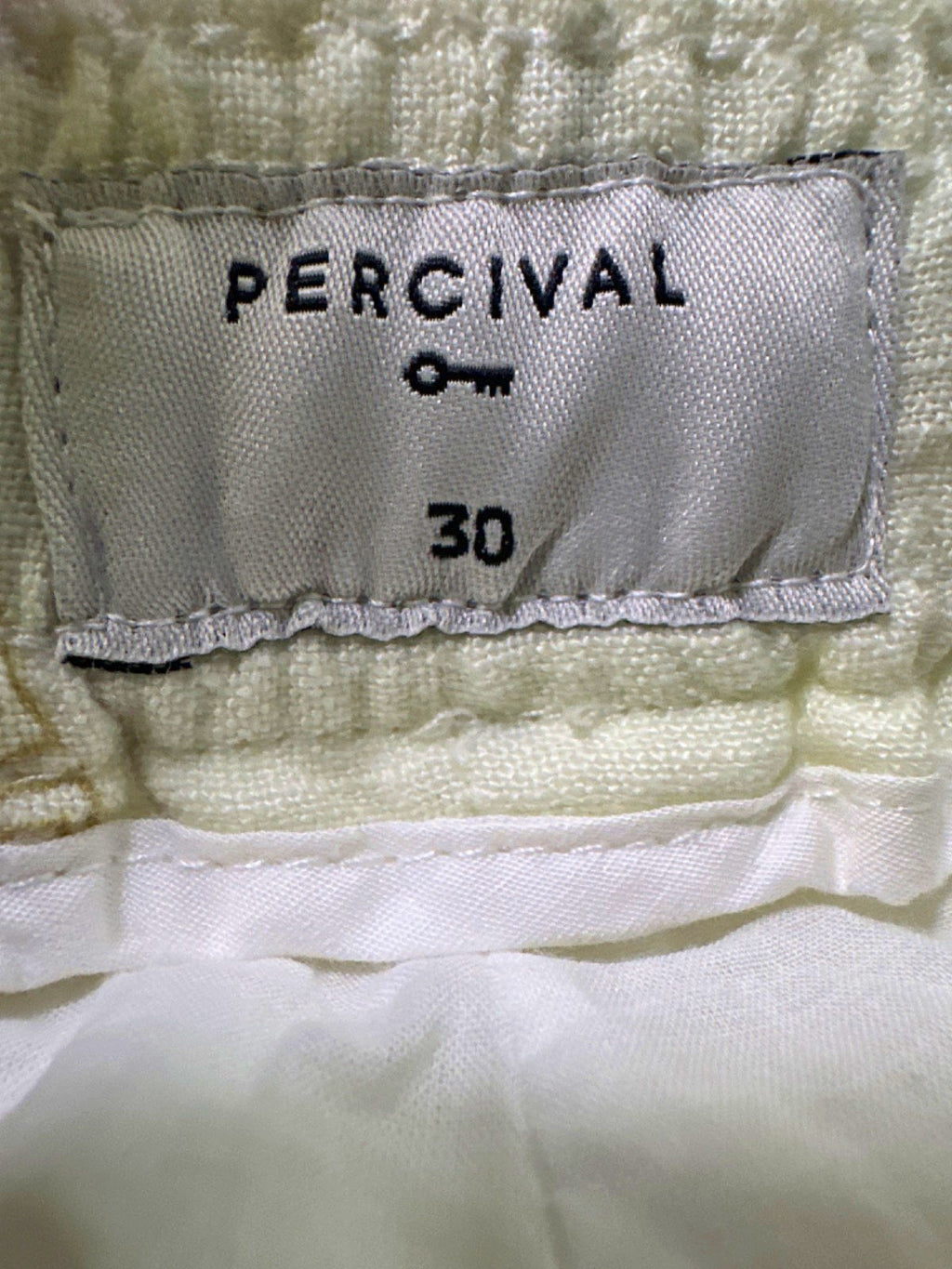 Percival Off-White Embroidered Linen Shorts UK 30