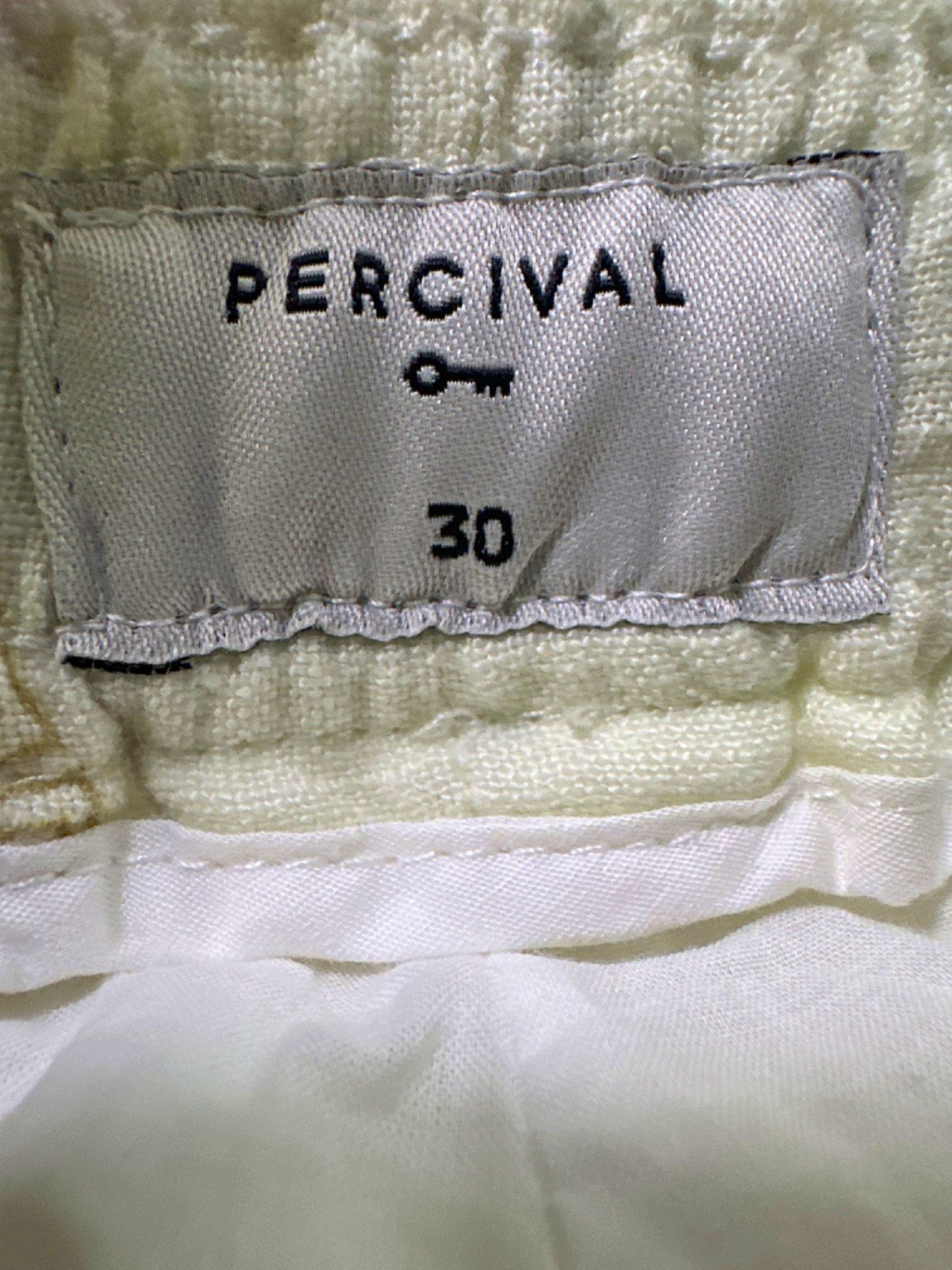 Percival Off-White Embroidered Linen Shorts UK 30