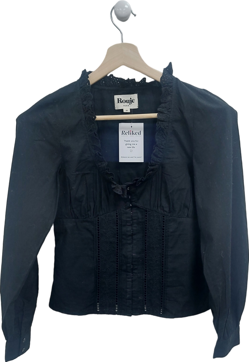 Rouje Black Annette Shirt UK 8