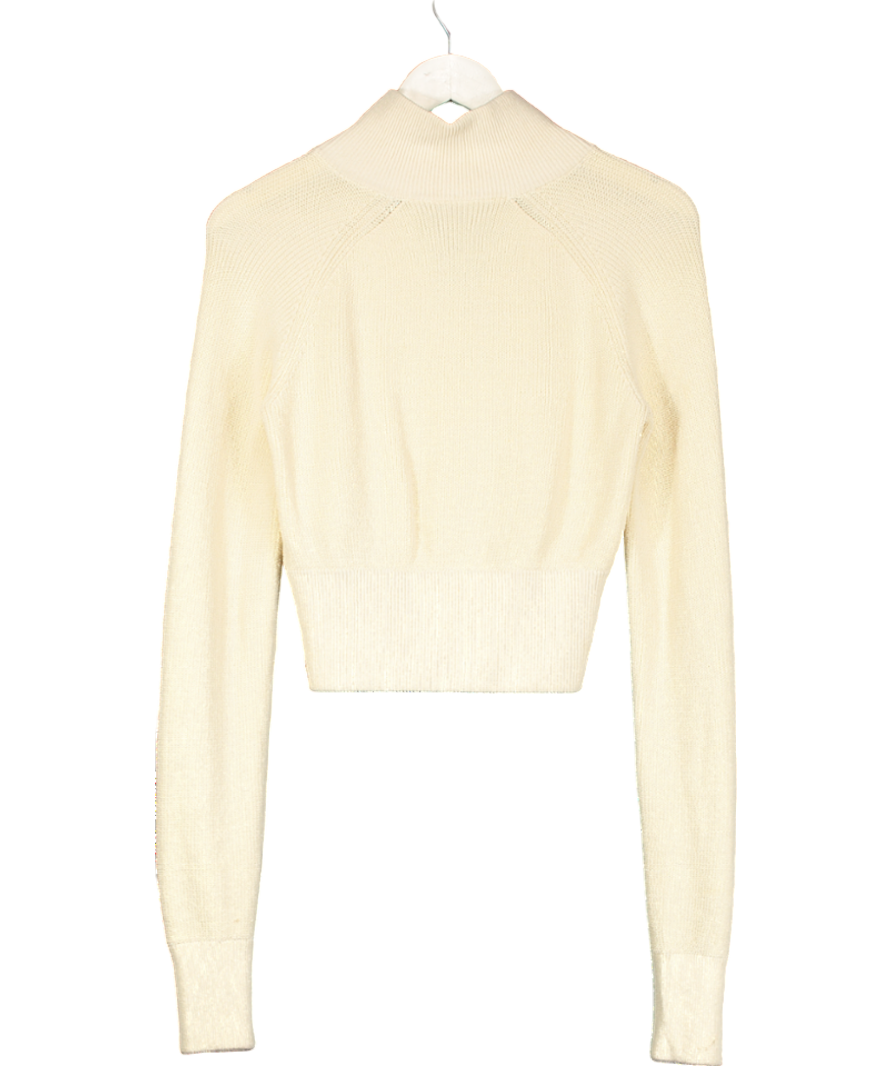 Aya Muse Beige Zip Up Jacket UK XS