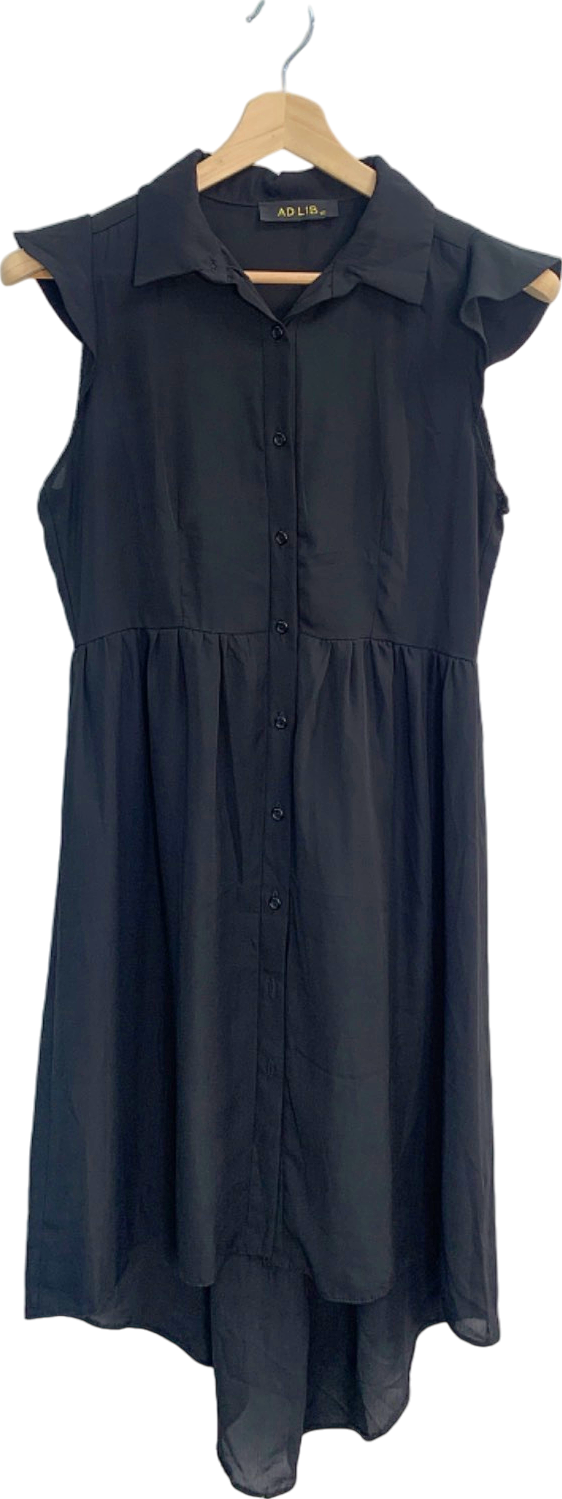 Ad Lib Black Button-Down Dress UK 10
