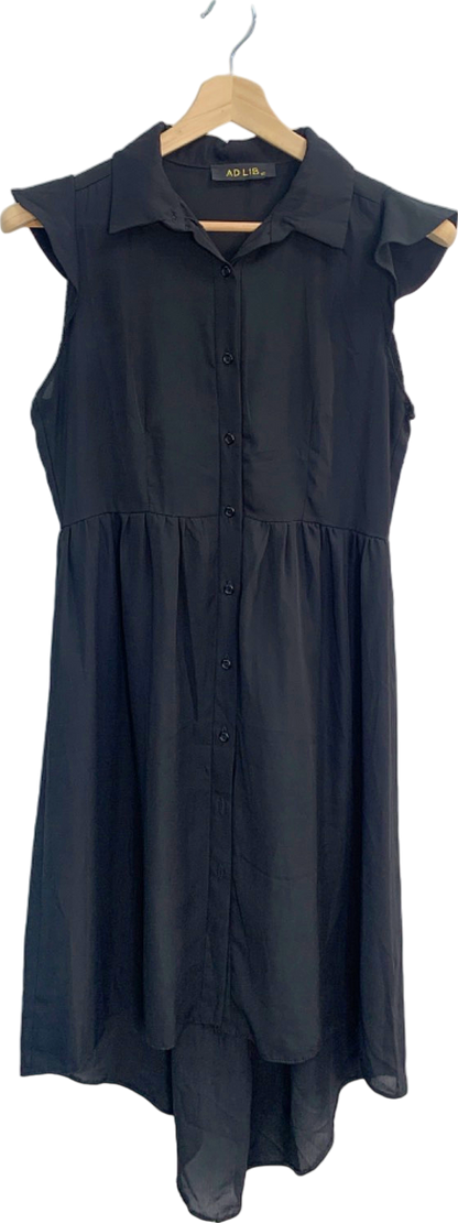 Ad Lib Black Button-Down Dress UK 10