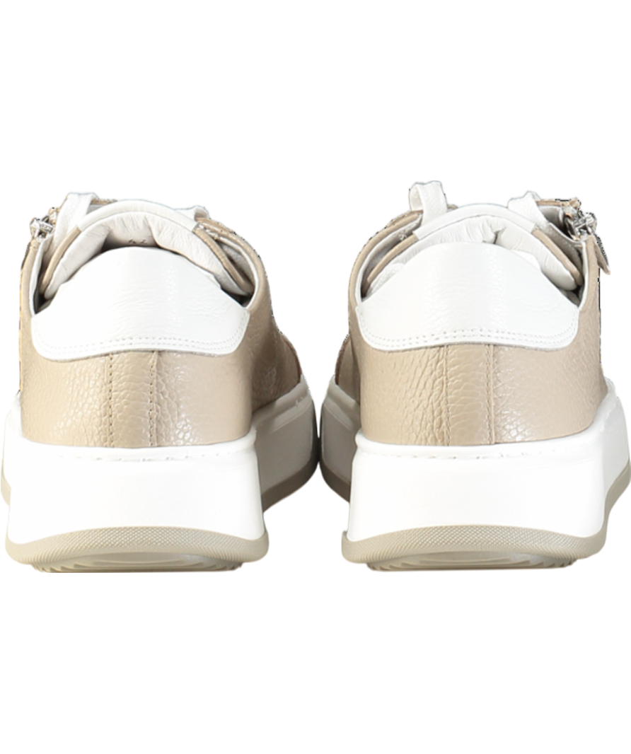 Sole Bliss Beige Statement In Pale Taupe Leather UK 8 EU 42 👞