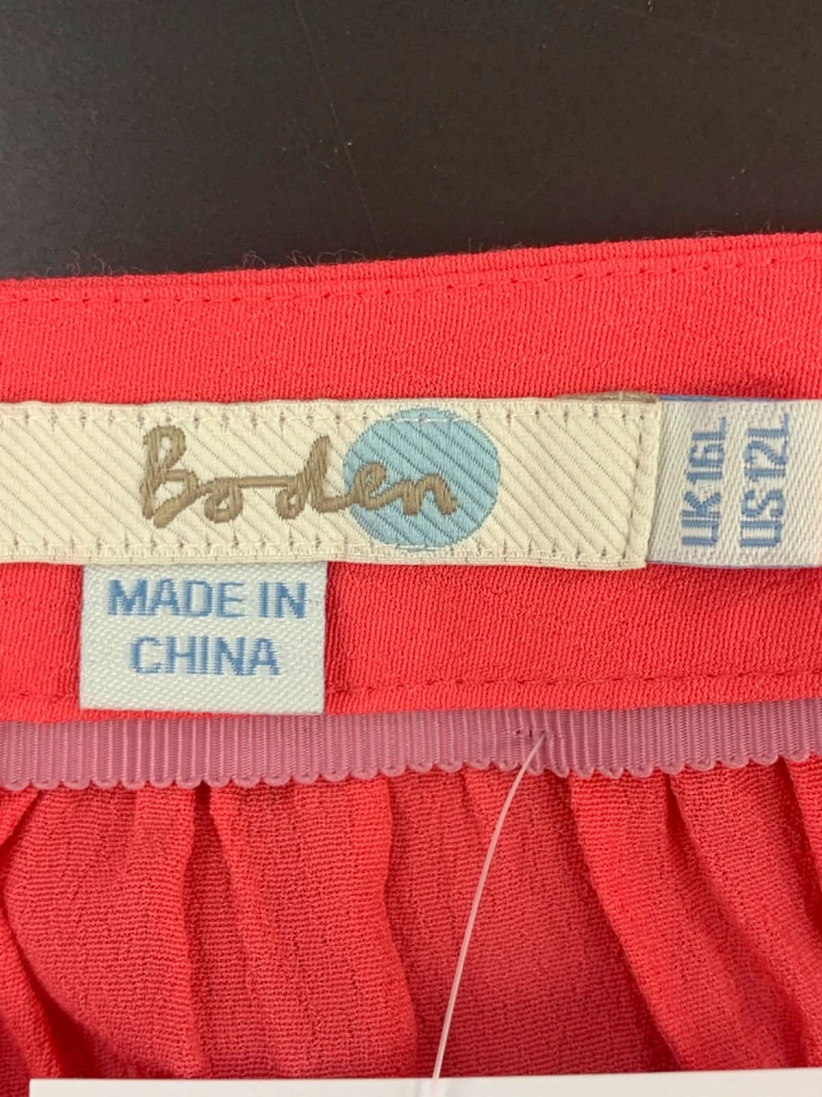 Boden Red Pleated Maxi Skirt UK 16 long