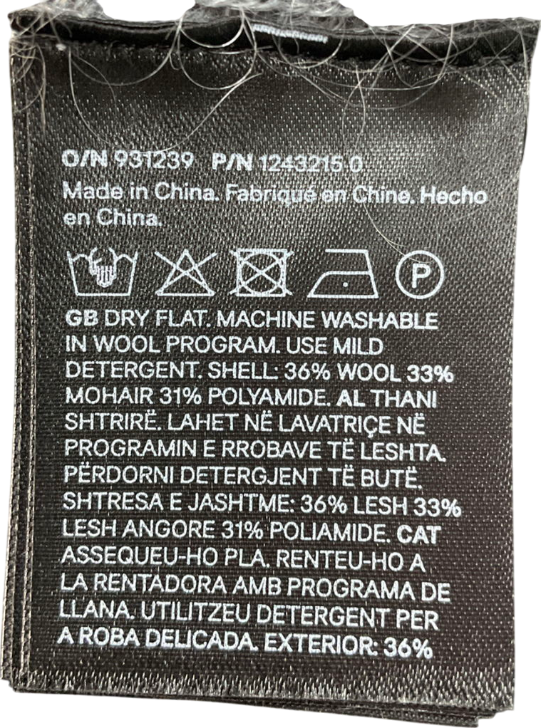 H&M Grey Mohair-blend Polo-neck Jumper UK S