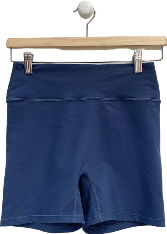 White Fox Active Navy Blue High-Waisted Workout Shorts UK M