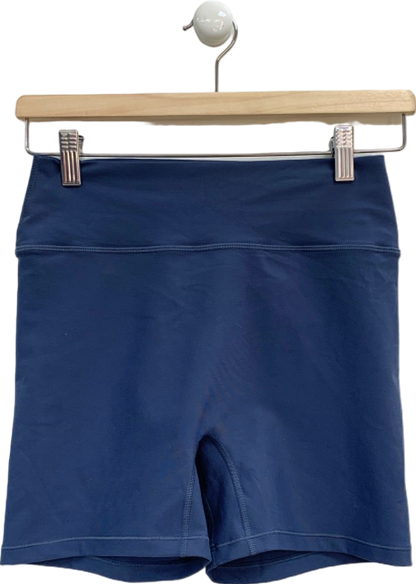 White Fox Active Navy Blue High-Waisted Workout Shorts UK M