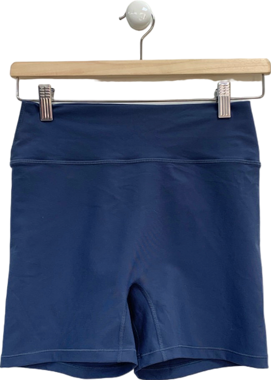 White Fox Active Navy Blue High-Waisted Workout Shorts UK M