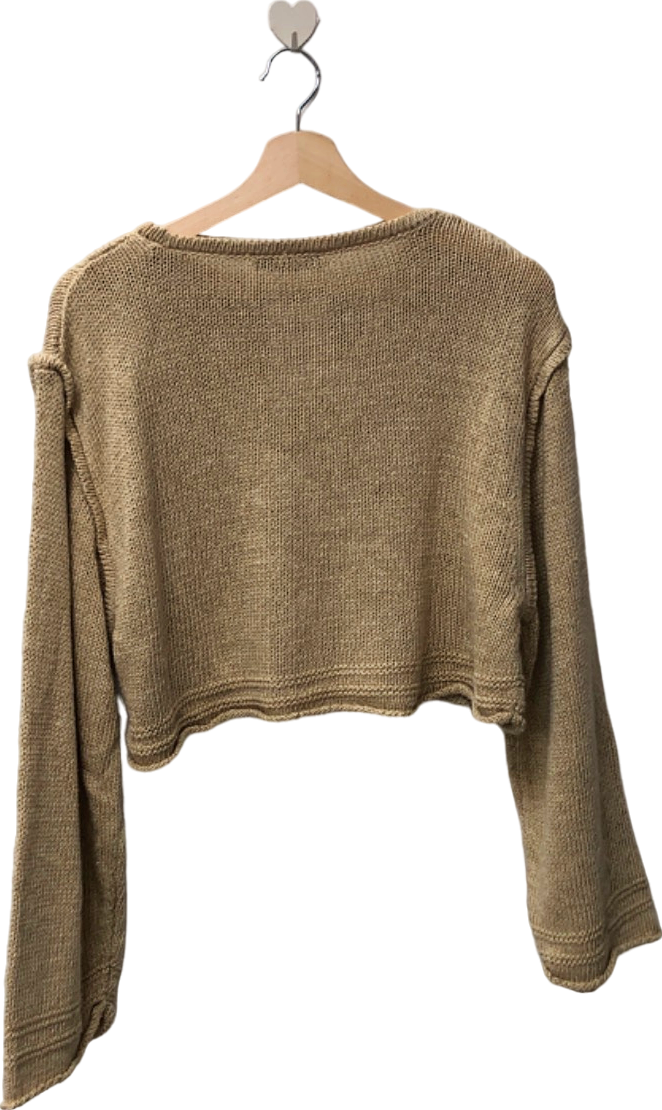 Zara Beige Knit Crop Jumper UK S