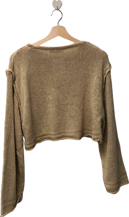 Zara Beige Knit Crop Jumper UK S