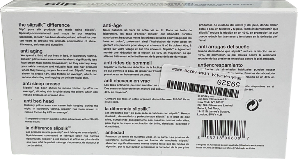 Slip Cream Pure Silk Zippered Pillowcase, White One Size