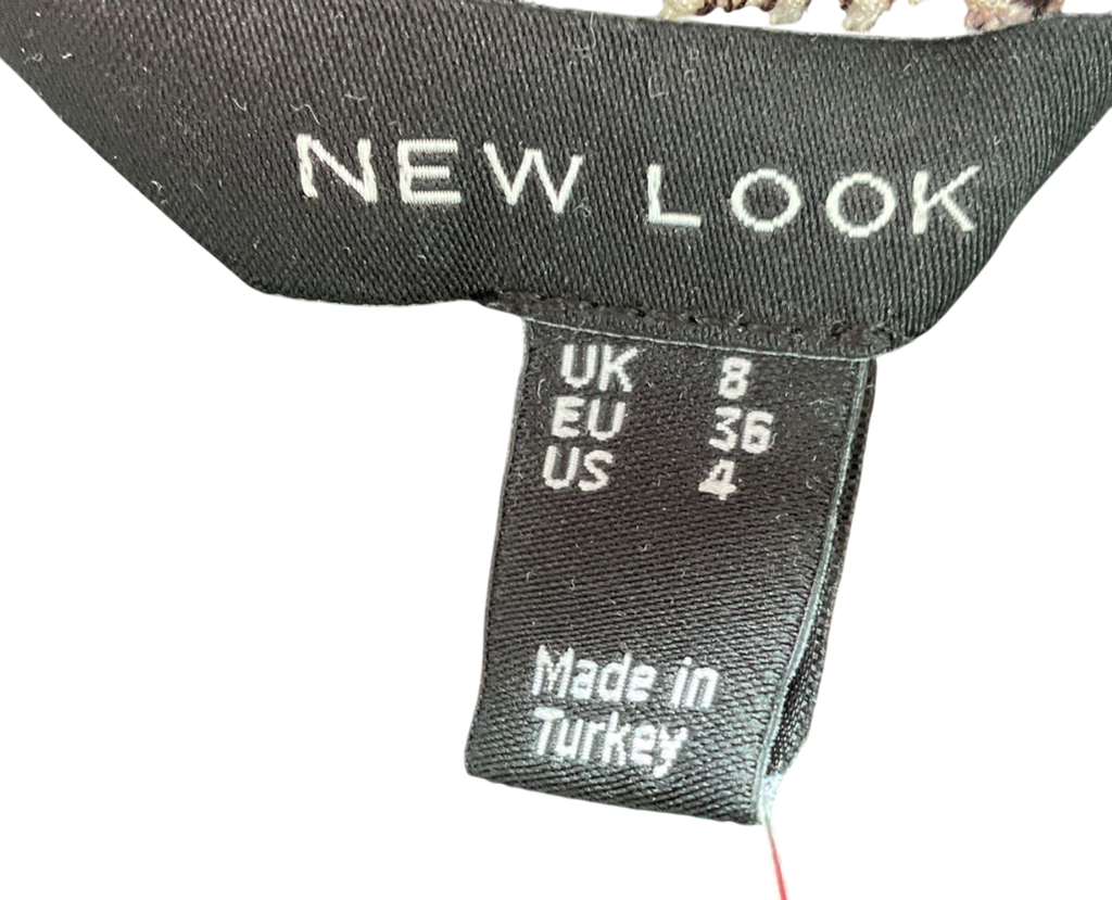 New Look White Zebra Print Maxi Skirt UK 8