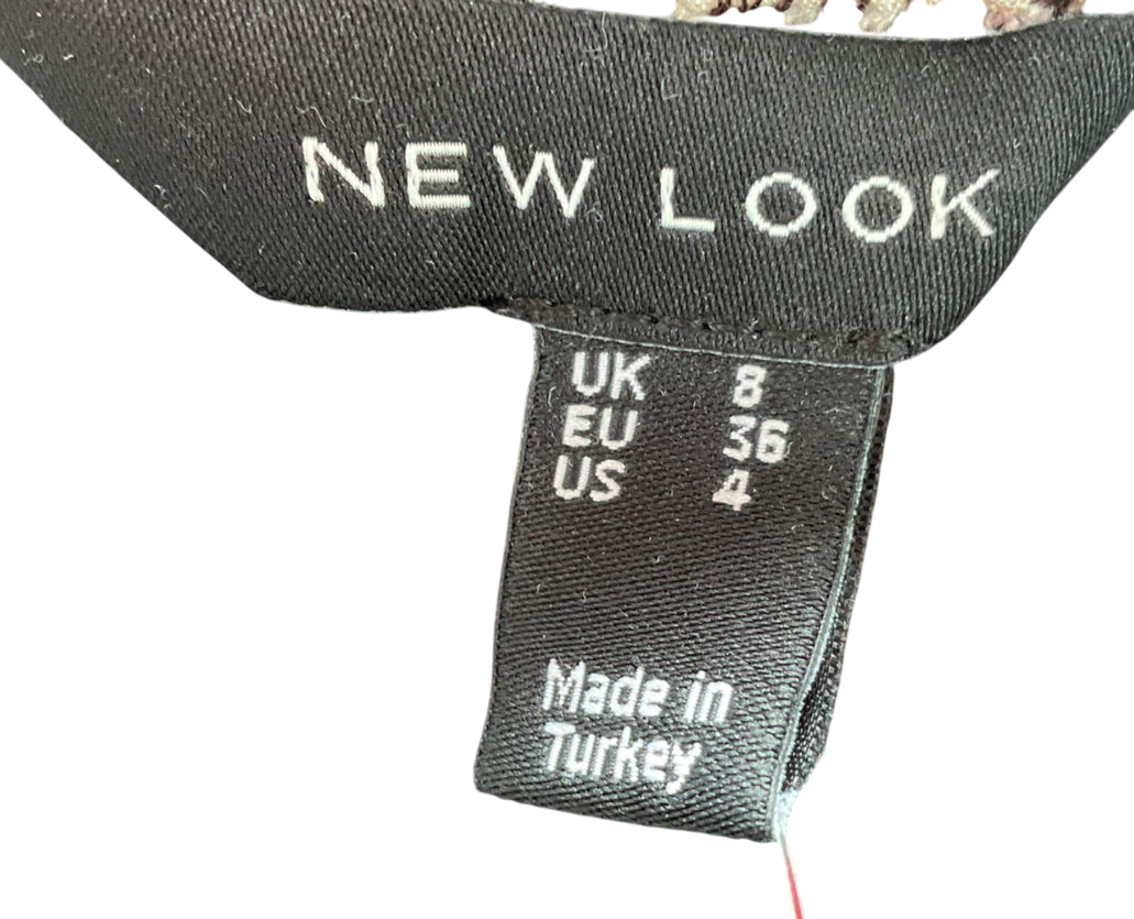 New Look White Zebra Print Maxi Skirt UK 8