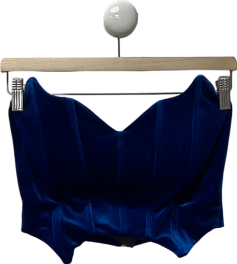 Bershka Blue Velvet Corset UK M