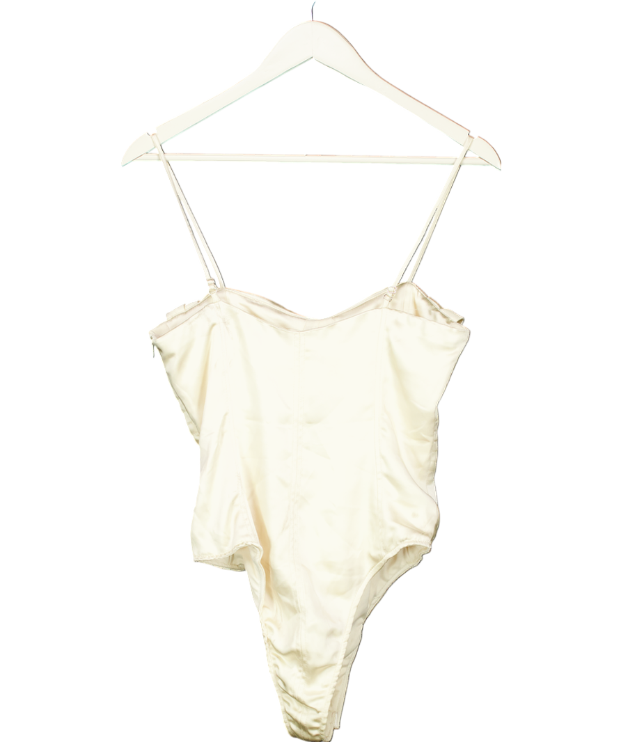 ZARA Beige Satin Camisole Bodysuit UK 8