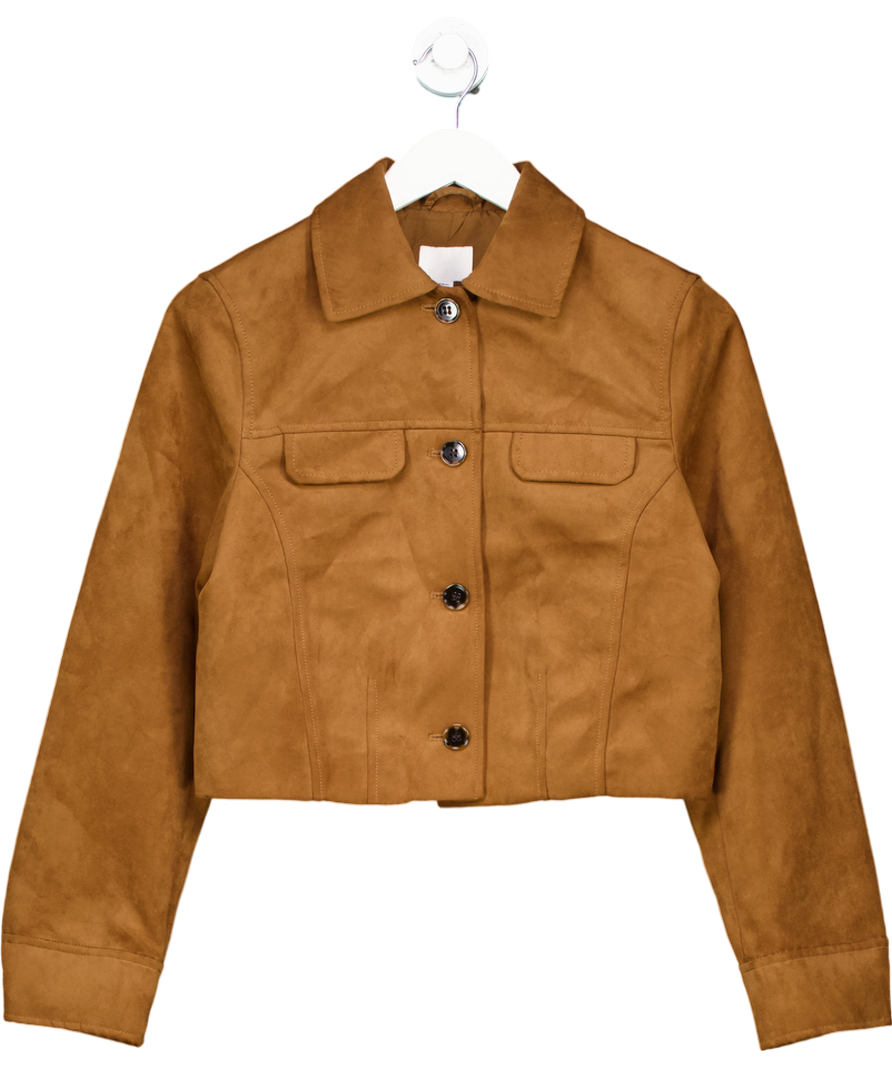 H&M Brown Faux Suede Nappa Jacket UK XS