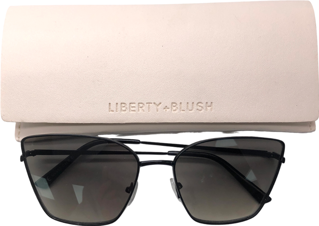 Liberty + Blush Black Maui - Metal Frame Cat Eye Sunglasses One Size