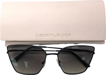 Liberty + Blush Black Maui - Metal Frame Cat Eye Sunglasses One Size