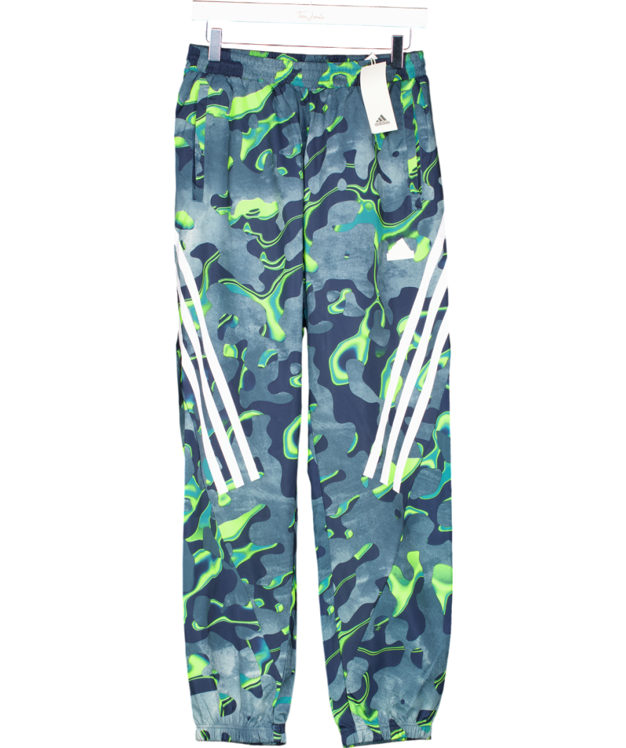 adidas Green Loose Fit Printed Trousers UK S