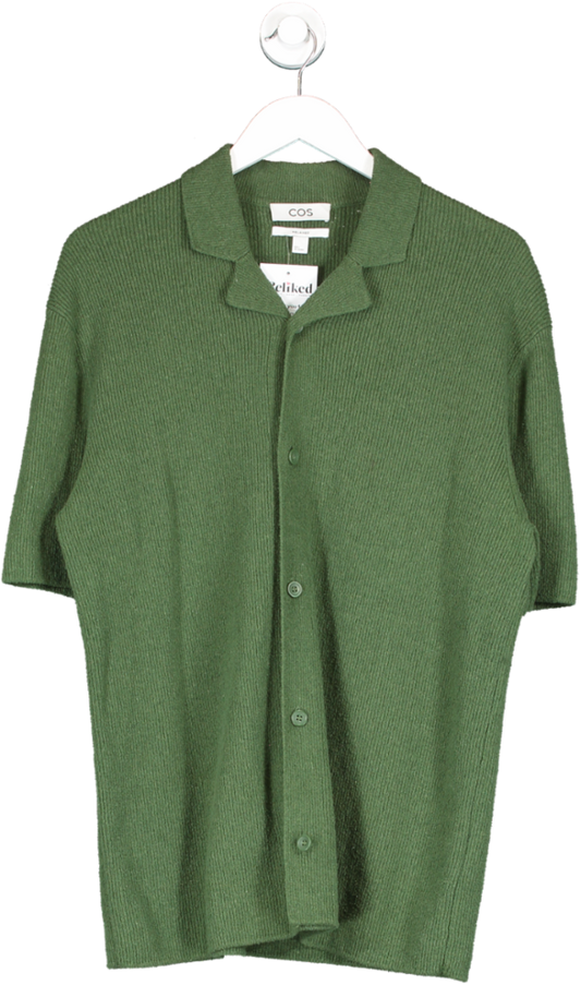 cos Green Relaxed Fit Ribbed Shirt UK S