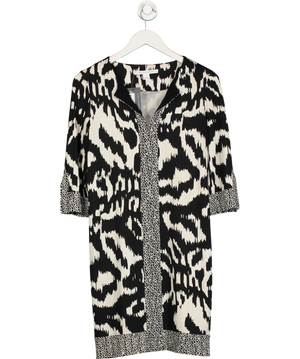 Diane von Furstenberg Black Rose Silk Jersey Tunic Dress UK 8