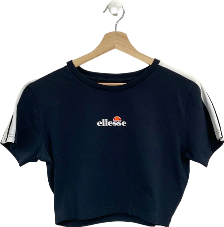 Ellesse Black Latus Crop Top UK 14