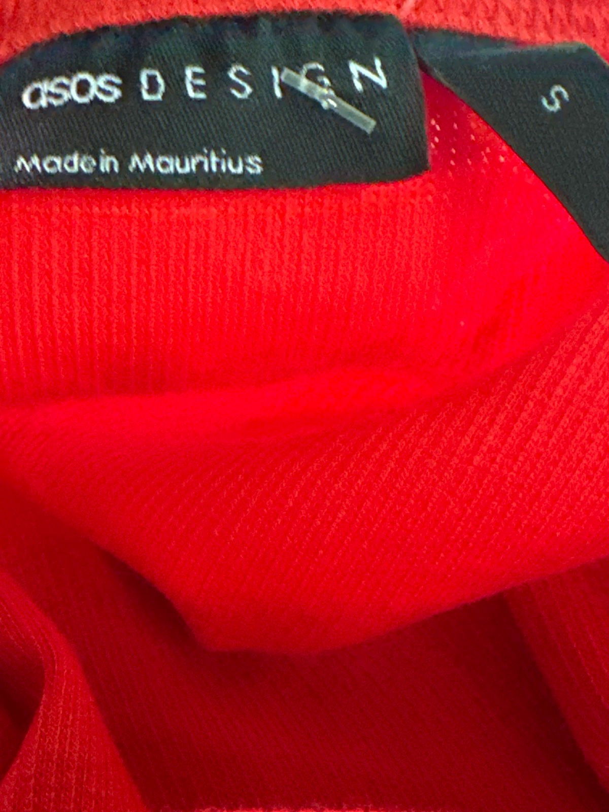 ASOS Red Ribbed Tank Top UK S